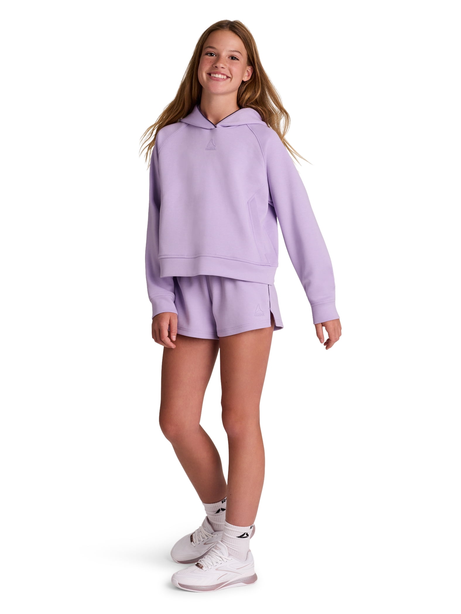 Reebok Girl’s Athletic Momentum Tech Fleece Pullover Hoodie, Sizes 4-18