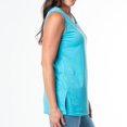 thumbnail image 4 of Elsie & Zoey S/M Ocean Blue Scoop Neck Sleeveless Relaxed Tank Top for Women, 4 of 5