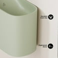 thumbnail image 3 of Terre 18" Solid Surface Oval Wall-Mounted Sink with Left Side Faucet Mount in Matte Palm Green, 3 of 8