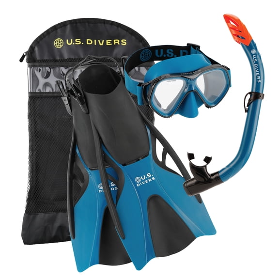 U.S. Divers Playa Adult Snorkel Set S/M (Black & Blue)