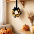 thumbnail image 4 of JIANGHUI 8.6 Inch Small Fall Wreath Pumpkin Wreath for Front Door with Maple Leaves Harvest Wreath for Door Window Porch Thanksgiving Halloween Decor(F), 4 of 4