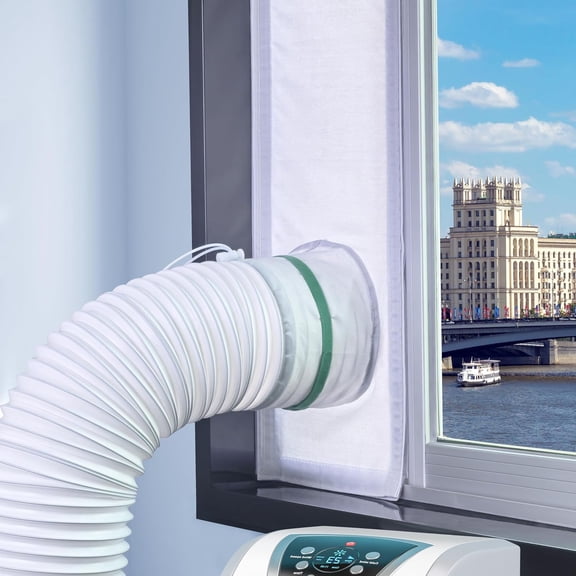 Portable AC Window Vent Kit, 100% Sealing Window Kit for Portable Air Conditioner AC Unit Clothes Dryer, 10x24~36 Inch Length Adjustable, Waterproof, No Drilling
