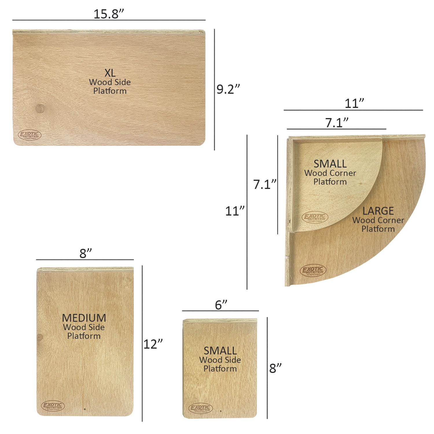 Exotic Nutrition Wood Platform Set