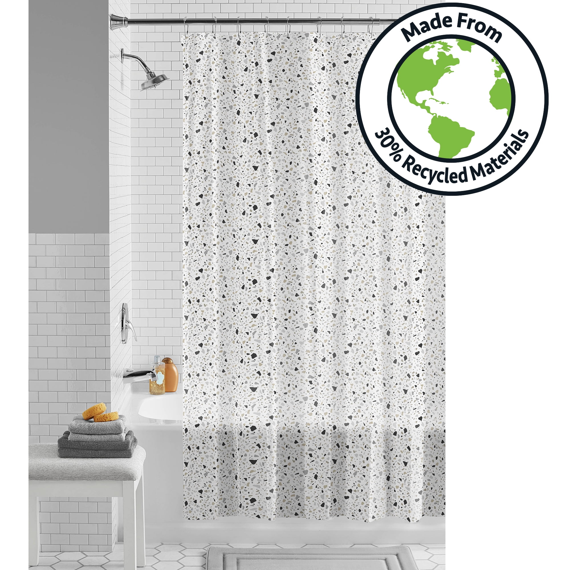 Starfishes and Shell PEVA Shower Curtain Liner Eco-Friendly Waterproof Rustproof 