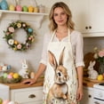 thumbnail image 5 of B Easter Apron With Bunny Print Decorative Kitchen Cooking Apron For Adults Polyester 27X22 Inch Holiday Party, 5 of 7