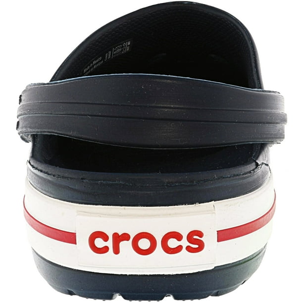Navy blue deals and red crocs