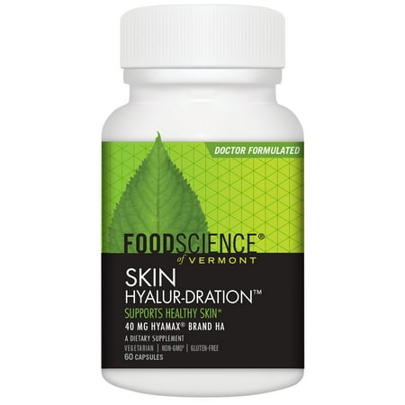FoodScience of Vermont - Skin Hyalur-Dration, Skin and Joint Support Supplement Capsules, 60 CT