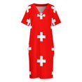 thumbnail image 3 of Día Nacional de Suiza - Bandera de Suiza n.° 1 Vestido holgado con bolsillos Vestidos de noche para mujer Ropa de fiesta, 3 of 6