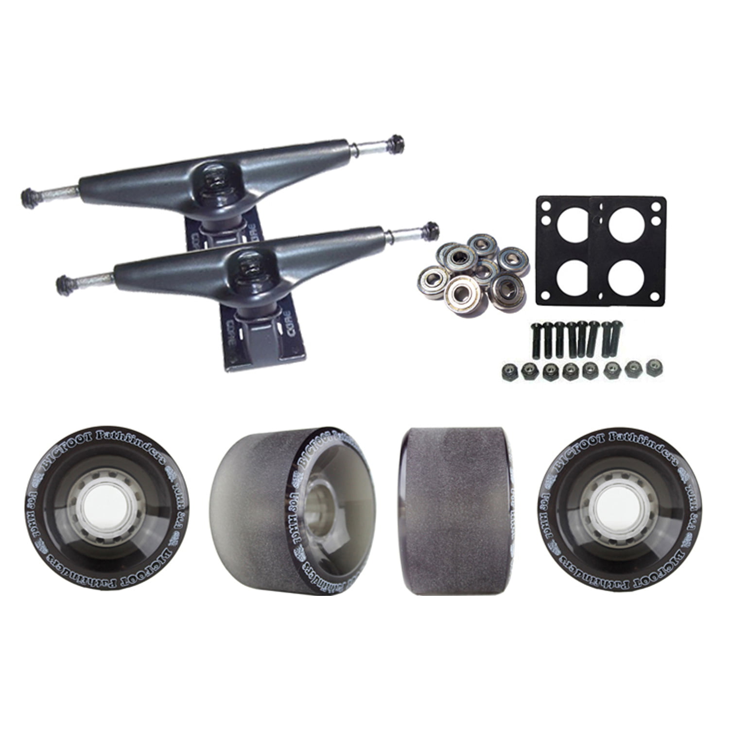 and Hardware Set Cal 7 121mm Silver Trucks with Wheels Bearings