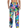 thumbnail image 3 of Disketp Colorful Tie Dye Stained Glass 2 Men'S Pajama Pants - Ultra Soft Fleece Sleep And Lounge Pants (Size: S-Xxl), 3 of 9