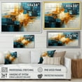 thumbnail image 4 of Designart "Gold Teal Abstract Fractal composition Reflections II" Modern Canvas Print, 4 of 5