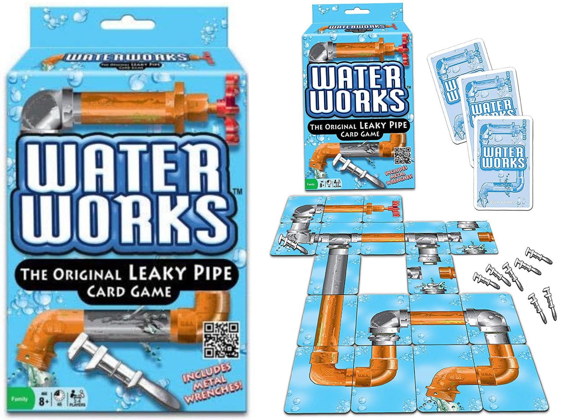 WATER WORKS Card Game LEAKY PIPE toy plumber METAL WRENCHES Classic 1970s Sealed 