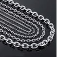 thumbnail image 6 of 2mm/3mm Mens Women Chain Silver Tone Stainless Steel Rolo Link Necklace 8-26inch, 6 of 6