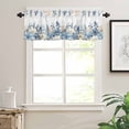 thumbnail image 7 of Winter Eucalyptus Leaves Kitchen Curtains and Valances Set, Winter Blue Teal Leaves Rod Pocket Window Valance 18 Inch Window Curtain Panels for Living Room Bedroom Laundry, 27.5x24in, 3 Pieces, 7 of 7