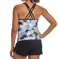 thumbnail image 3 of Zeroxposur Women's 2 Piece Cross Back Strap Tankini Swimsuit (Liquorice, XL), 3 of 4