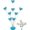 White and Blue, variant on 8-Branch Photo Tree Holder with Clips,Family Money Tree Picture Frame Stand,Blue Bird Gift Card Holder for Cards, Notes, Memos, Wedding Photos, Office Desk,Christmas Gift and Home Decor