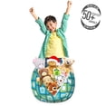 thumbnail image 3 of Abstract Storage Toy Bag Chair, Modern Geometric Pattern with Nested Quirky Rectangles in Aqua Color Palette, Stuffed Animal Organizer Washable Bag, Large Size, Multicolor, by Ambesonne, 3 of 3