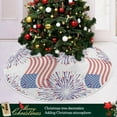 thumbnail image 6 of GZHJMY American Flag Christmas Tree Skirt Home Decoration Large Round Christmas Tree Skirt for Holiday Party Home Christmas Day Ornaments, 35.4", 6 of 6