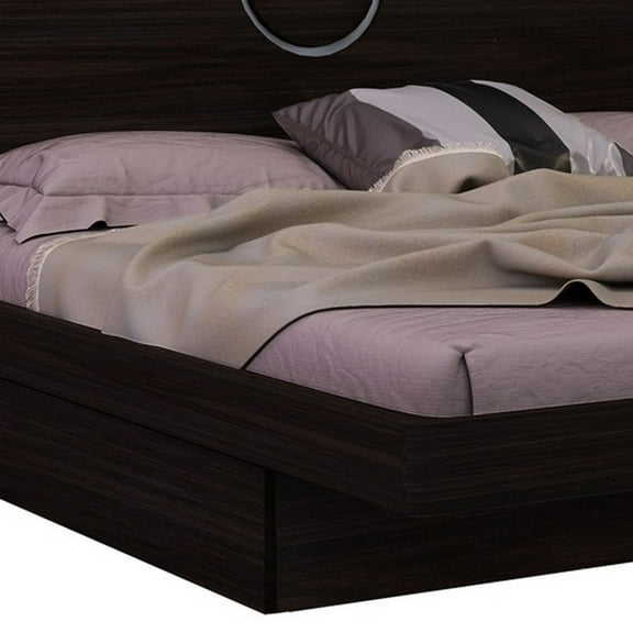 77'' X 90'' X 40'' Modern Eastern King Wenge High Gloss Bed