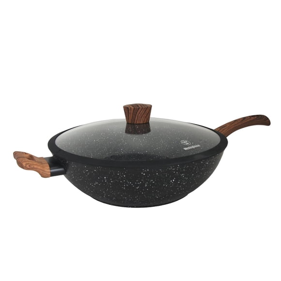 Westinghouse Wok Antiadherente de Mármol Negro Madera 32cm WCCW0085032MBB negro