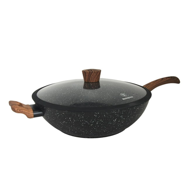 Westinghouse Wok Antiadherente de Mármol Negro Madera 32cm WCCW0085032MBB negro