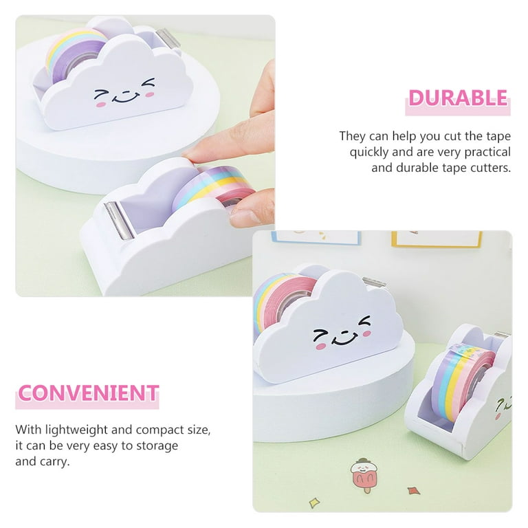  Choisyin Tape Dispenser Cute, Kids Tape Dispenser Desk Clear  Tape Dispenser with Rainbow Tape Funny Cloud Packaging Wrapping Tape  Dispenser Holder for School Office Stationery Supply Crafts Arts : Office