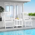 thumbnail image 2 of Gymax 2PCS Foldable Patio Chair w/Armrest Curved Back Slatted Seat for Backyard Deck White, 2 of 8