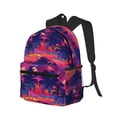 thumbnail image 2 of Vsdgher Retro Palms Print Unisex Large Capacity Bookbag Schoolbag Casual Daypack for High School/College/Teens/Travel/Work, 2 of 8