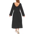 thumbnail image 3 of Vestido holgado de manga larga con bolsillos Vintage Plus Size Casual Boho Holiday Dress Romacci Vestido de mujer, 3 of 7
