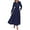 Navy Blue, variant on PRETTYGARDEN Fall Dresses for Women Long Sleeve V Neck Belted Ruffle A Line Flowy Boho Maxi Wedding Guest Dress Pockets