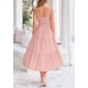 thumbnail image 2 of Vestido PRETTYGARDEN para mujer, midi, de verano, rosa, talla M, 2 of 9