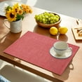 thumbnail image 5 of Placemats Set of 6, Coral Red Linen Place Mats Farmhouse Pure Color Tablemats Washable Placemat Table Decoration for Kitchen Table Dinner Party Home Decor Indoor Outdoor 13x19 Inch, 5 of 9