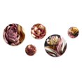 thumbnail image 2 of Designart "Pink And Gold Glam Flowers II" Floral Metal Wall Art Set of 5 Piece, 2 of 5