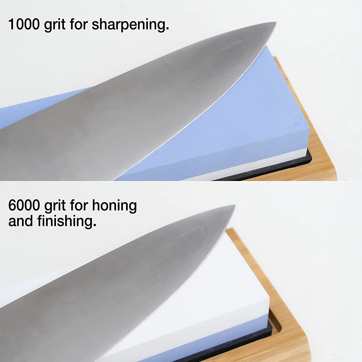 NEIKO 54002A Whetstone 1000/6000, Wet Stone Sharpening Kit, 2Sided, Highly Durable Corundum Water Stone, Angle Guide, NonSlip Bamboo Base, Knife Sharpening Stone for Knives, Whetstone Knife Sharpener