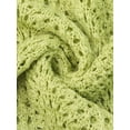 thumbnail image 5 of INSPIRE CHIC Women's Short Sleeve Crew Neck Hollow Out Summer Crochet Tops XL Mustard Green, 5 of 6