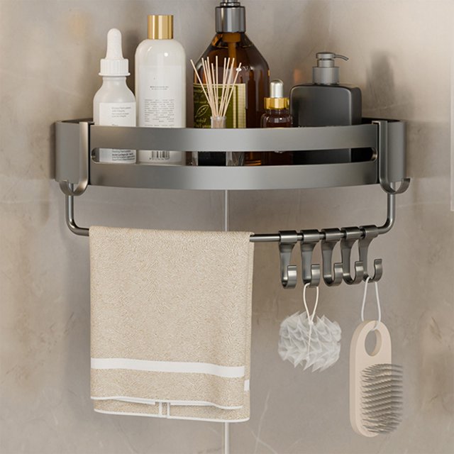 JASKFLY Alloy Storage Rack Corner Bathroom Storage Shelf Organizer Rack