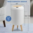 thumbnail image 4 of Pukomc Smart Induction Waterproof Trash Can for Bathroom, Bedroom, Office Nordic Style, Household Items Saving Space Motion Sensor Multifunctional Home Goods Environmentally Friendly Automatic, 4 of 9