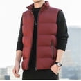 thumbnail image 2 of Thousandth Men's Padded Zip Up Vest Casual Stand Collar Warm Sleeveless Tops Winter Puffer Gilet for Daily Layering Outfits, 2 of 8
