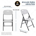 thumbnail image 3 of Set 4 Sillas Plegables De Plástico Reforzado Blanca, 3 of 8