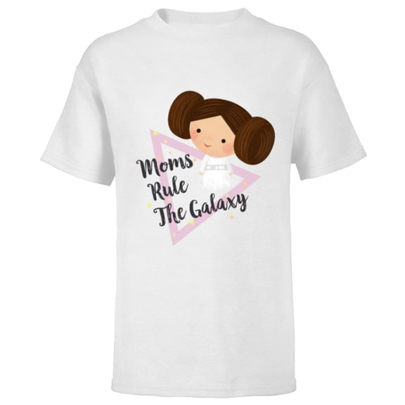 Star Wars Kawaii Princess Leia Moms Rule The Galaxy - Short Sleeve T-Shirt for Kids - Customized-White