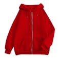 thumbnail image 5 of Plebaso Zip up Hoodies for Women Long Sleeve Drawstring Sweatshirt Casual Hooded Jacket with Pockets, 5 of 6