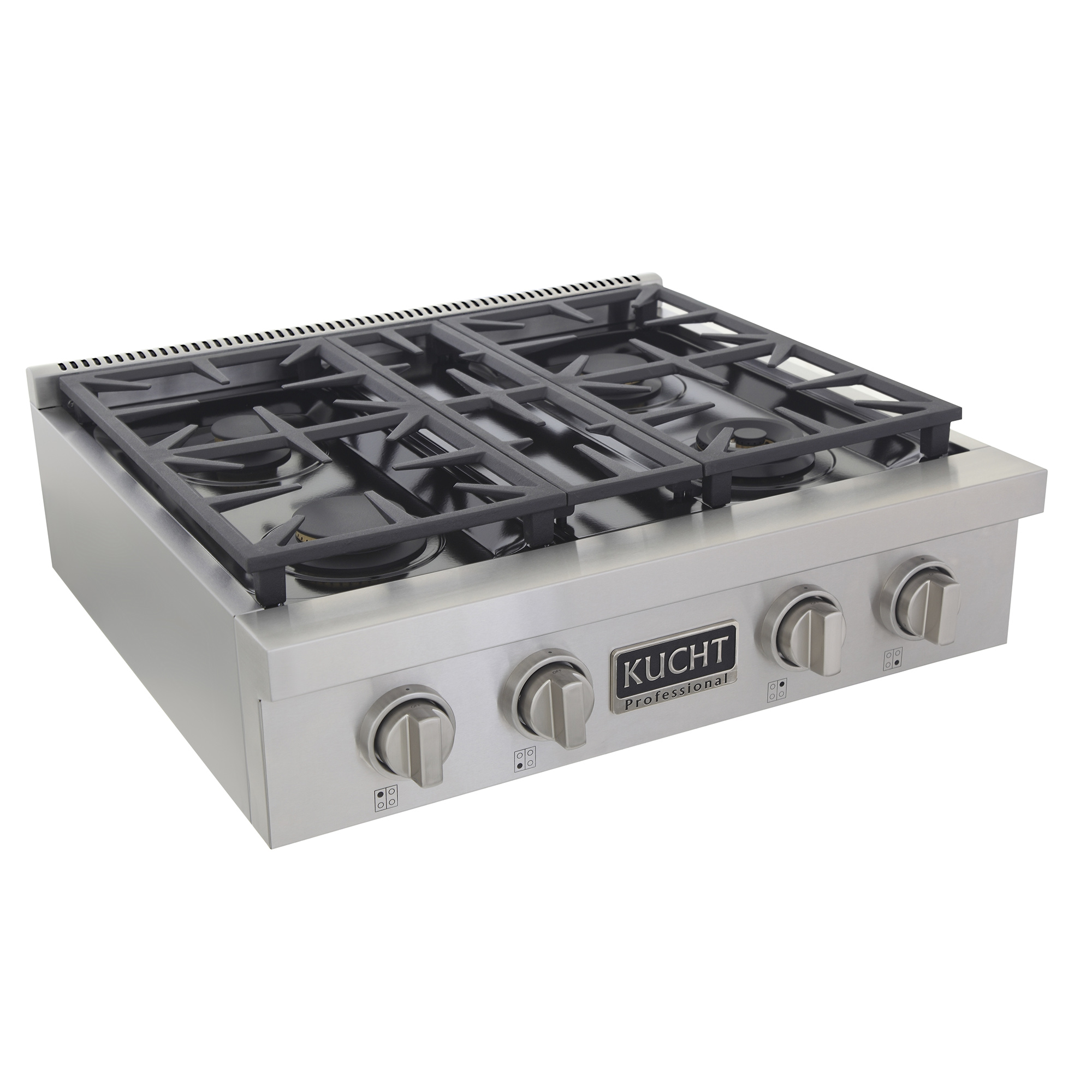30 in. Propane Gas Range Top in Stainless Steel with Classic Silver Knobs