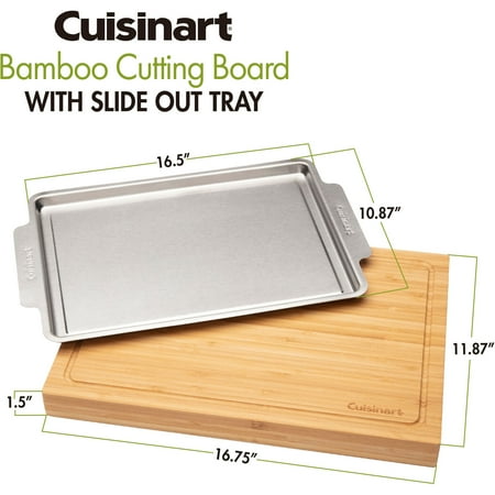 Cuisinart - Bamboo Cutting Board w/Slide Out Tray