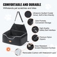 thumbnail image 3 of VEVOR Dog Car Seat, Dog Booster Seat for Car with A Storage Pocket, Pet Car Seat with Clip-On Safety Leash, Sponge Filling, Dog Car Bed for Medium & Large Dog up to 55 lbs, Black, 3 of 9