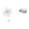 thumbnail image 1 of Reloj De Pared Con Números Acrílicos Y Estantes Flotantes De Metal, Organizador Ligero Y Silencioso, Cesta Decorativa Para Cocina, Baño Y Estudio., 1 of 8