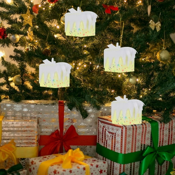 Christmas Tree Gift Boxes Ornaments,3pc Pastel Glittered Christmas Tree Present Boxes,Christmas Tree Mini Gift Boxes,Christmas Hanging Ornaments Pendant Decoration for Xmas Tree Holiday Home Decor