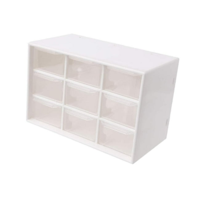 Organizador de escritorio con cajones para manualidades y 9 cajones pequeños blanco