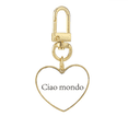 thumbnail image 1 of Hola mundo italiano Llavero de metal en forma de corazón dorado, 1 of 3