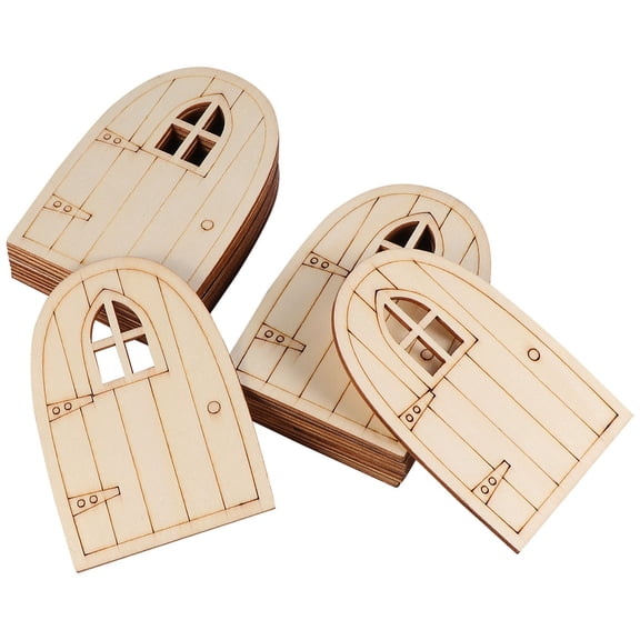 Raindrops 20pcs 3mm Wooden Fairy Door with Window Garden Decor Miniature Ornament
