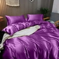 thumbnail image 2 of Vogue Linen Pure Mulberry Silk Duvet Cover - 25 Momme 6A Graded Silk - 1 Piece Duvet Cover Full/Queen 90" x 90", Purple, 2 of 3